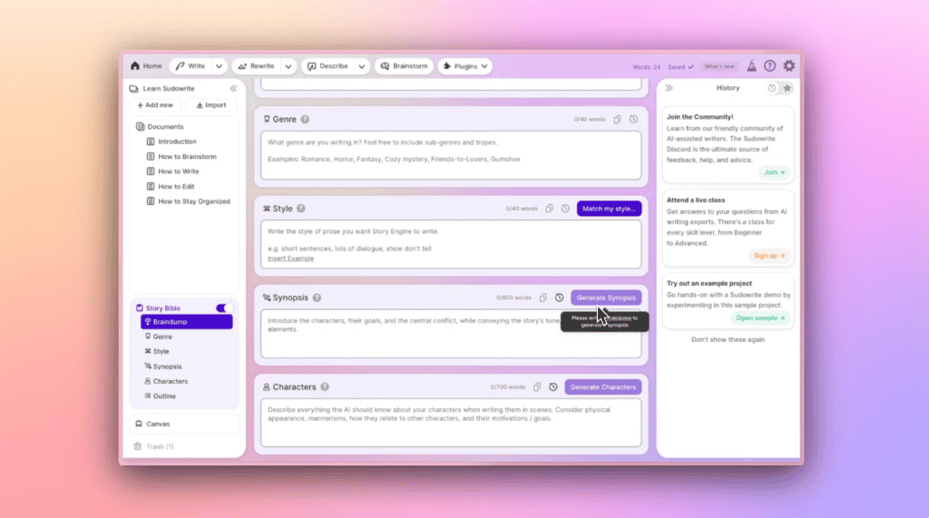 sudowrite ai creative writing tool with story engine and fiction editor