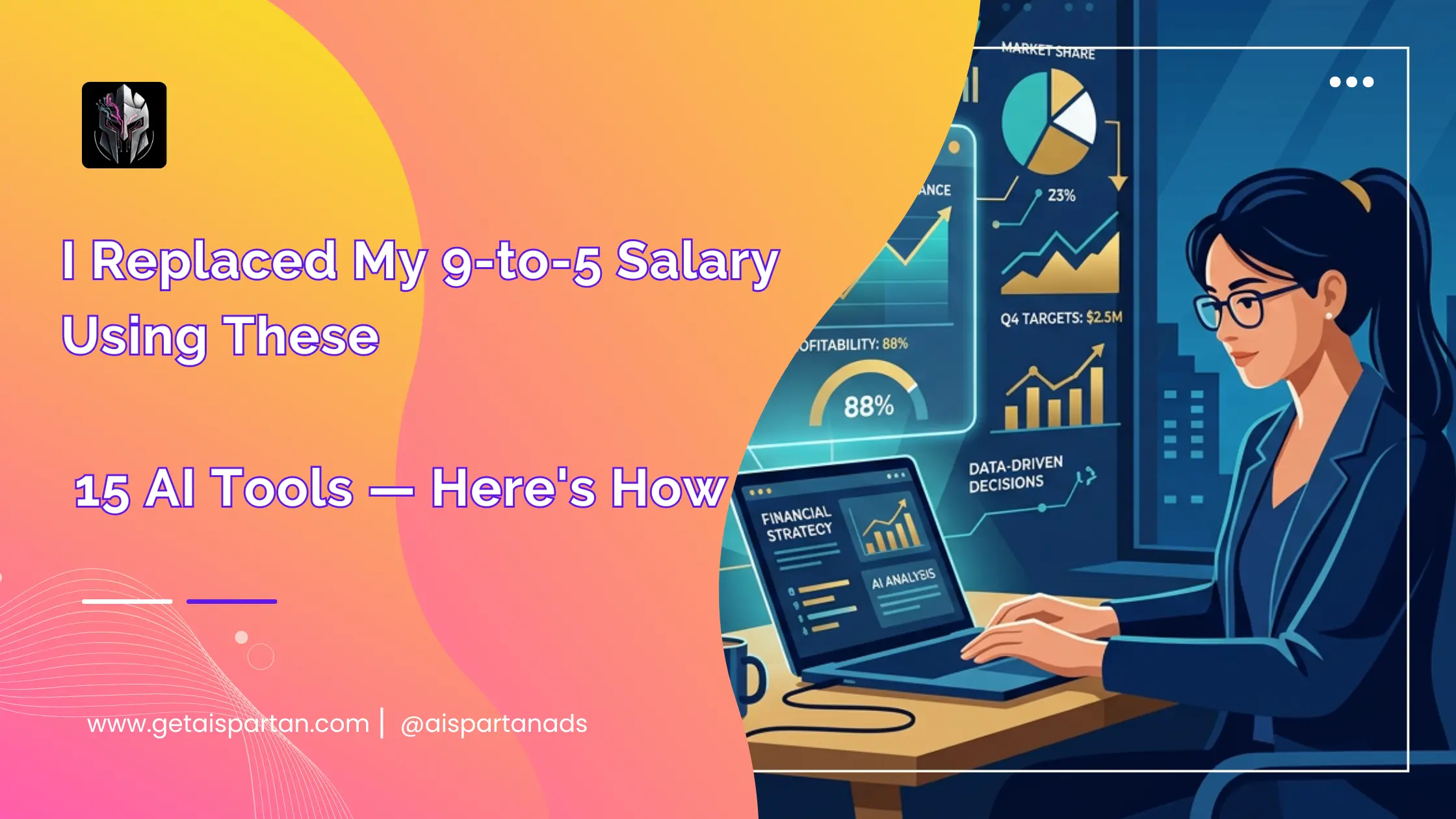 How to make money with AI in 2026 — featured image showing AI tools on laptop with income growth charts and dollar symbols