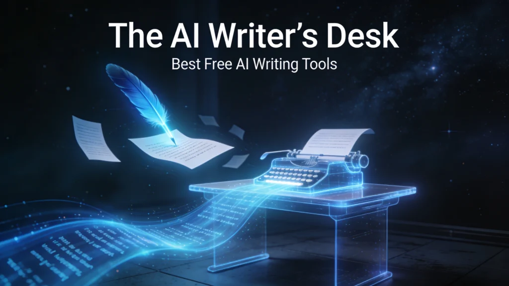 Best free AI writing tools in 2026 featuring ChatGPT, Google Gemini, Claude, Microsoft Copilot, Rytr, QuillBot, and Writesonic