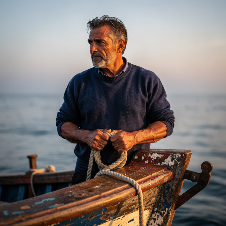 Flux Pro 2.0 ultra-photorealistic AI generated portrait of Italian fisherman indistinguishable from real photography